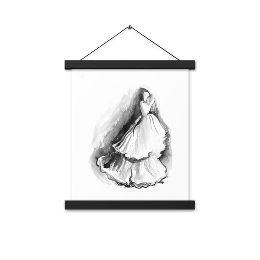 "Watercolor Dress Silhoette" Poster with hangers