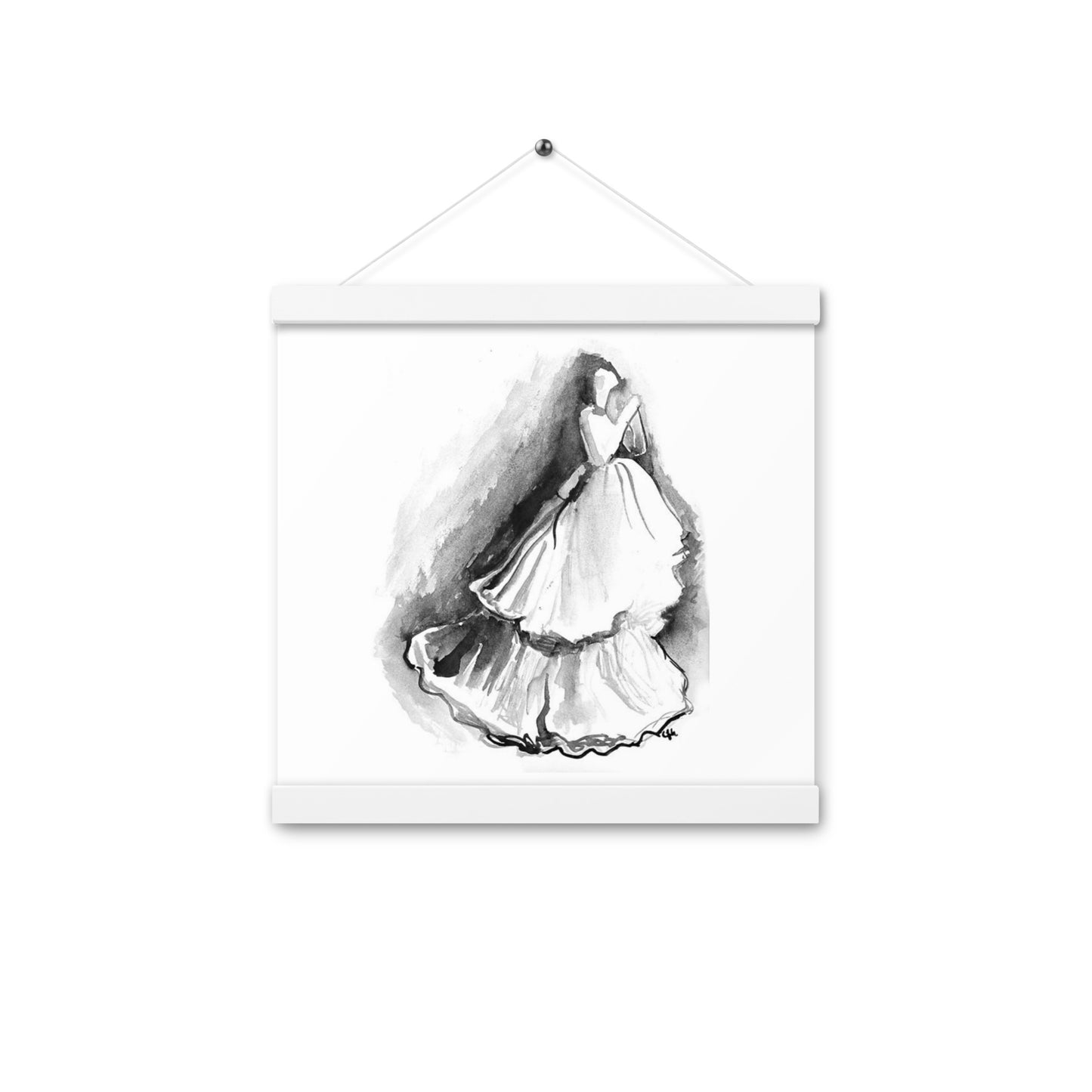 "Watercolor Dress Silhoette" Poster with hangers